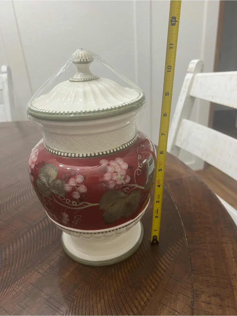 Raymond Waites Red Grape Ceramic Canister With Lid 🍇